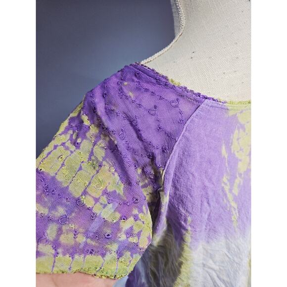 Vtg Indie Purple Women Top Whimsigoth Embroidered Fairycore Boho Retro Hippie - Picture 6 of 12